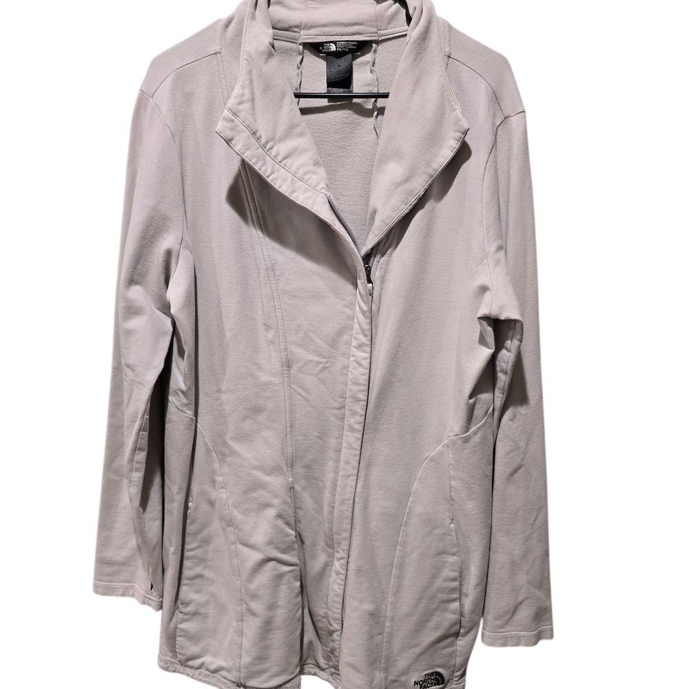The North Face Women's Gray Cotton Blend Sweater Jacket XXL
